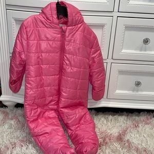 Worn once. 18 months snowsuit for girls.